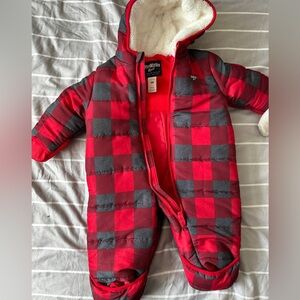 Oshkosh B’Gosh buffalo check plaid baby bunting snowsuit 6 months